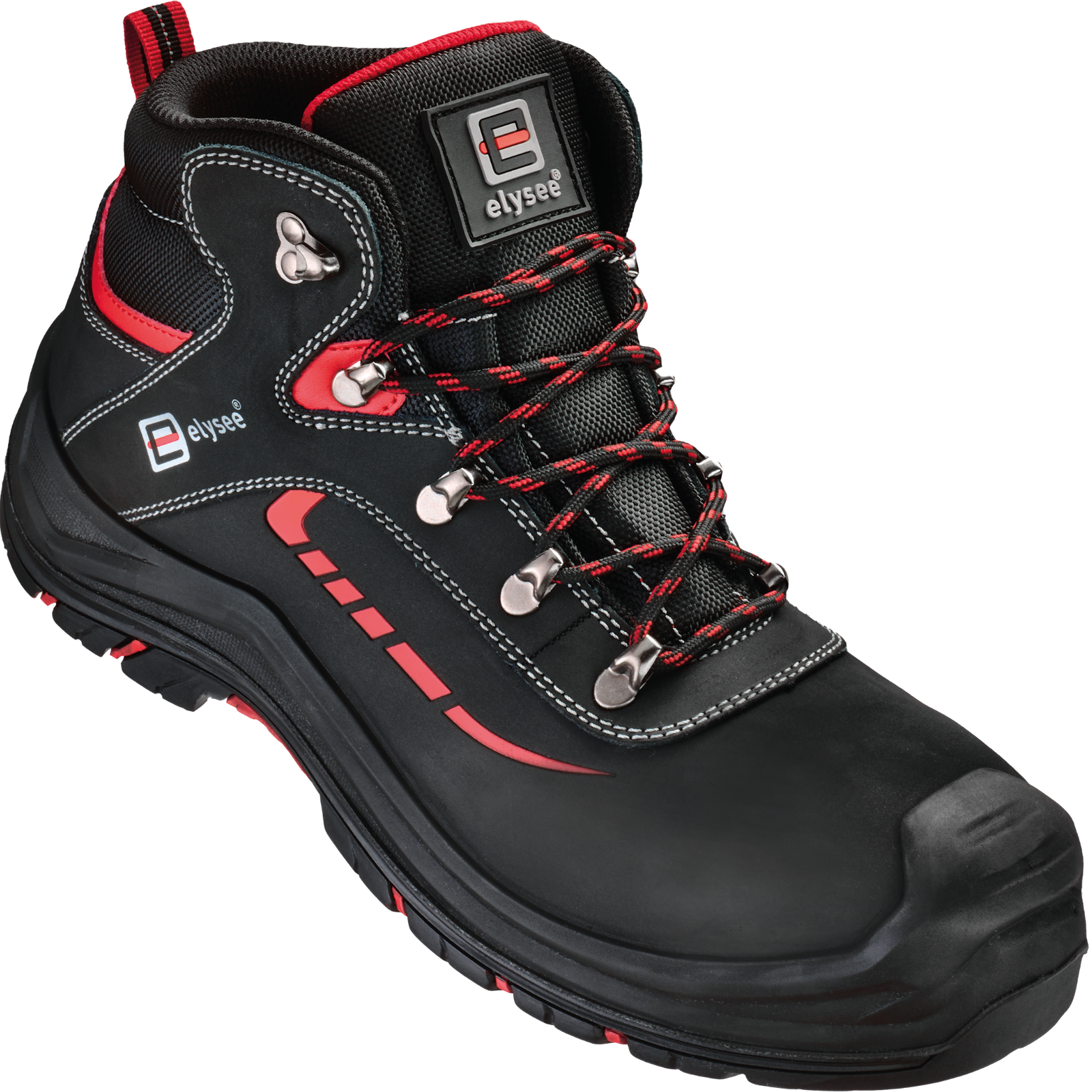 SI-Schnürstiefel S3 Lipari schwarz/rot