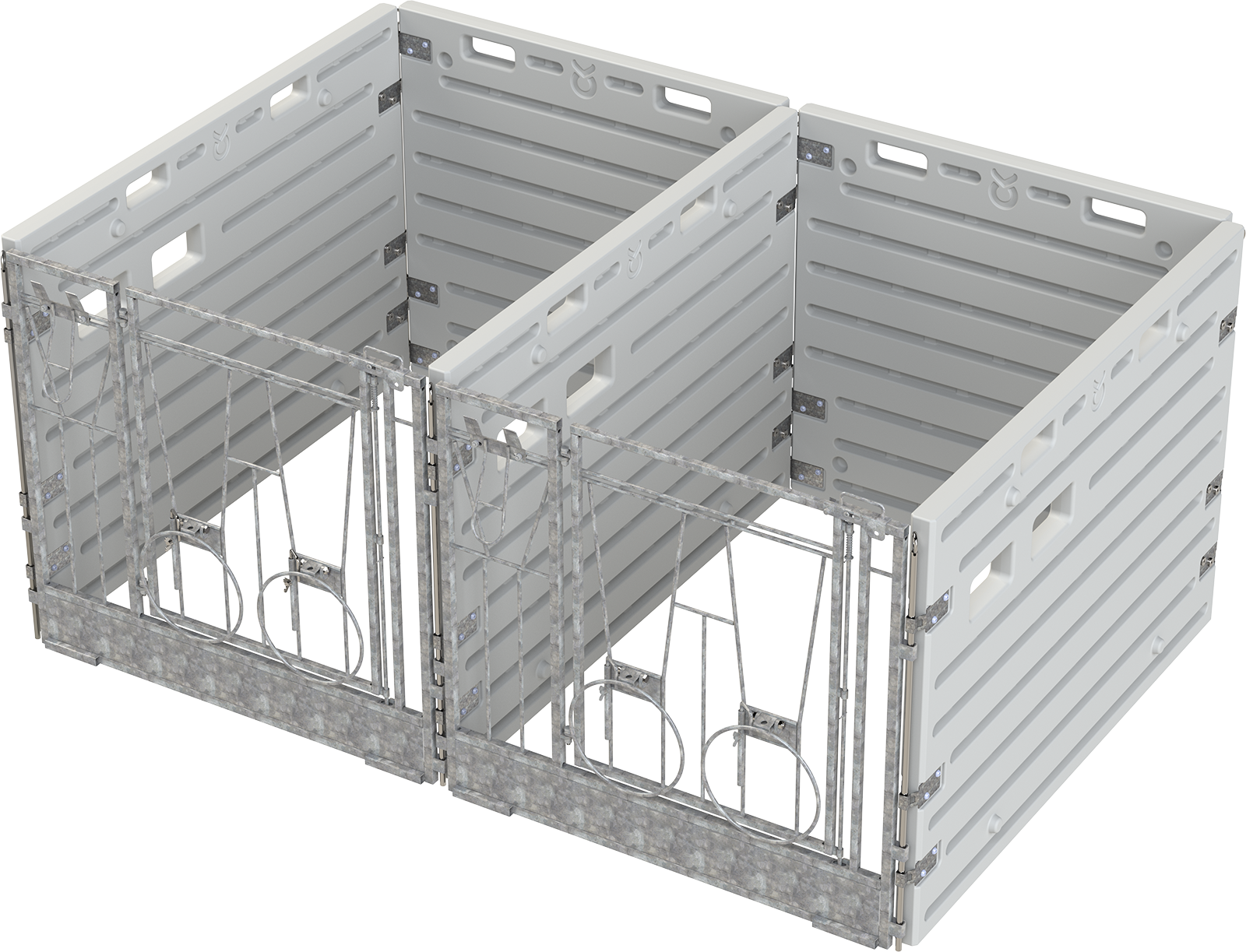 Modulare Kälberbox - Doppelbucht freistehend
