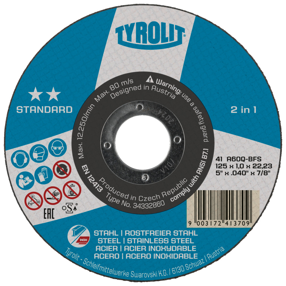 Trennscheibe 230x1,9 - 2in1 für Stahl und Edelstahl