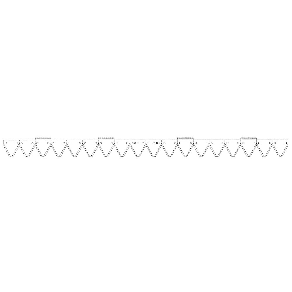 Mähmesser 140 cm, 18 Klingen, 4 Führungsklingen GB543, 2 Gewindebohrungen M8 mit Lochabstand 101 mm, anstelle Vogel & Noot FG210400