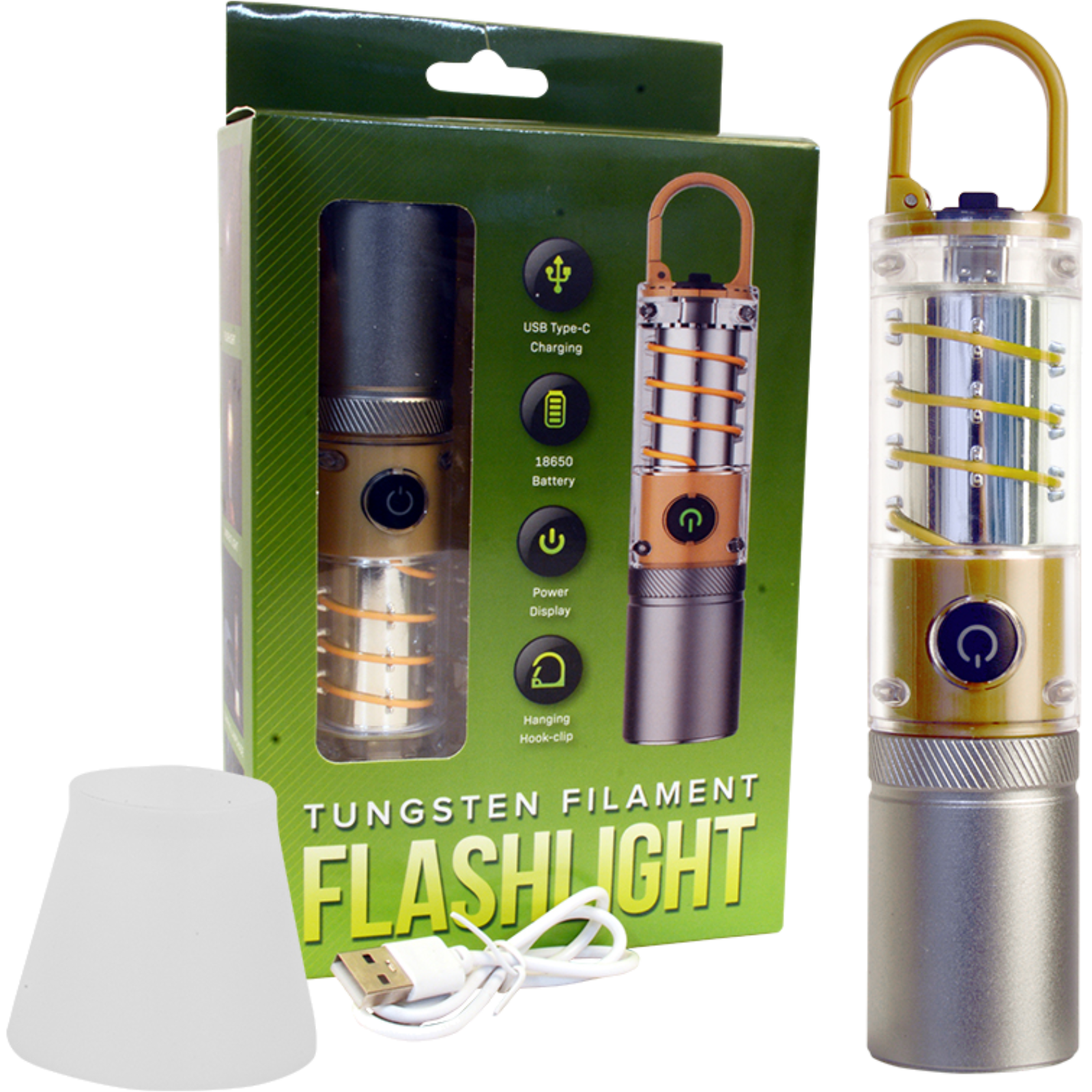 Taschenlampe outdoor 10W inkl USB-C-Kabel und Batterie