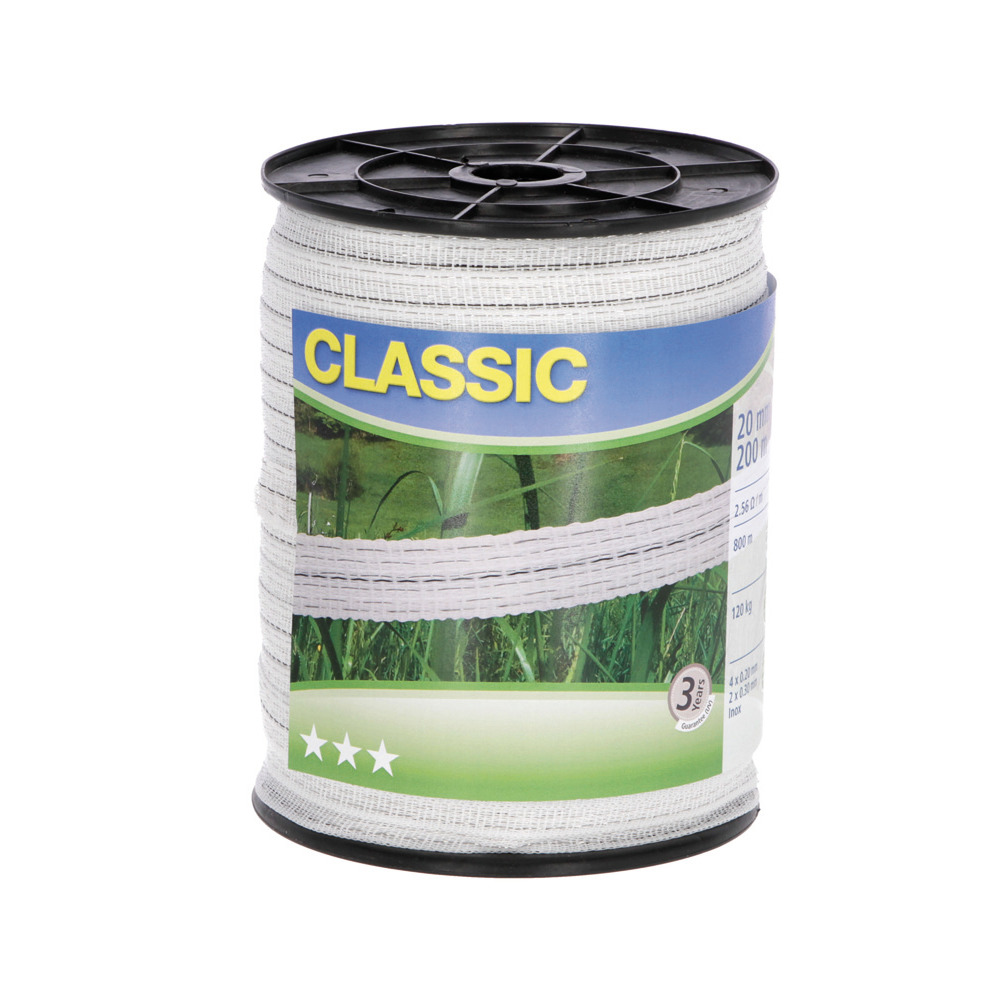 Weidezaunband Classic weiß, 20 mm / 200 m-FA100765