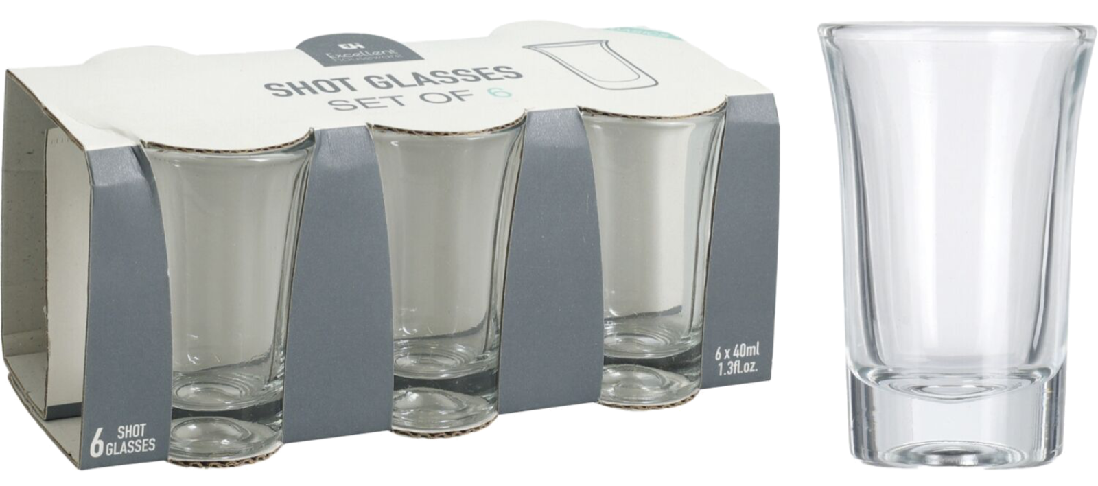 Ensemble de 6 verres à shot, 40 ml
