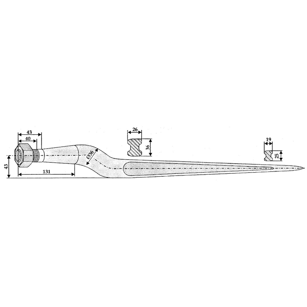 Silo removal tines suitable for Van Lengerich