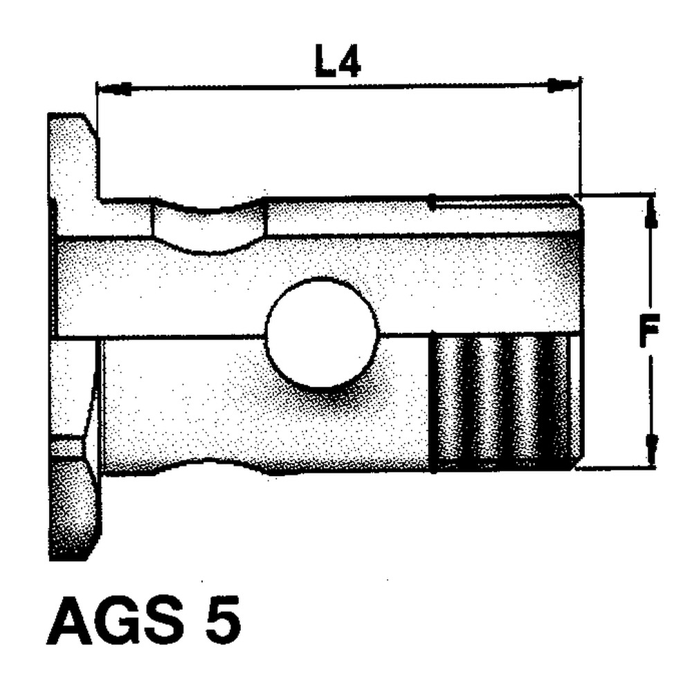 Kupplungsmuffe Push-Pull mit Einschraubgewinde M22x1,5 und Ringstutzen