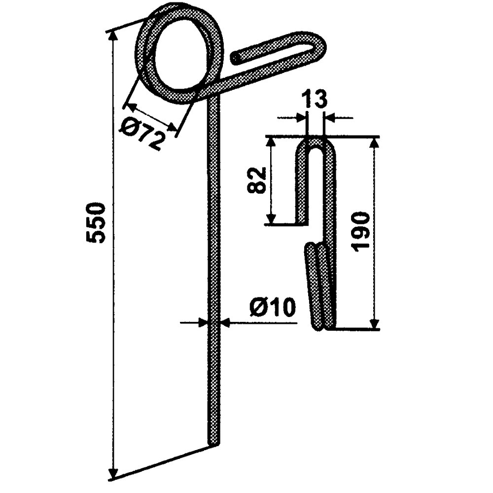 Zustreifzinke einfach für Schwergrubber