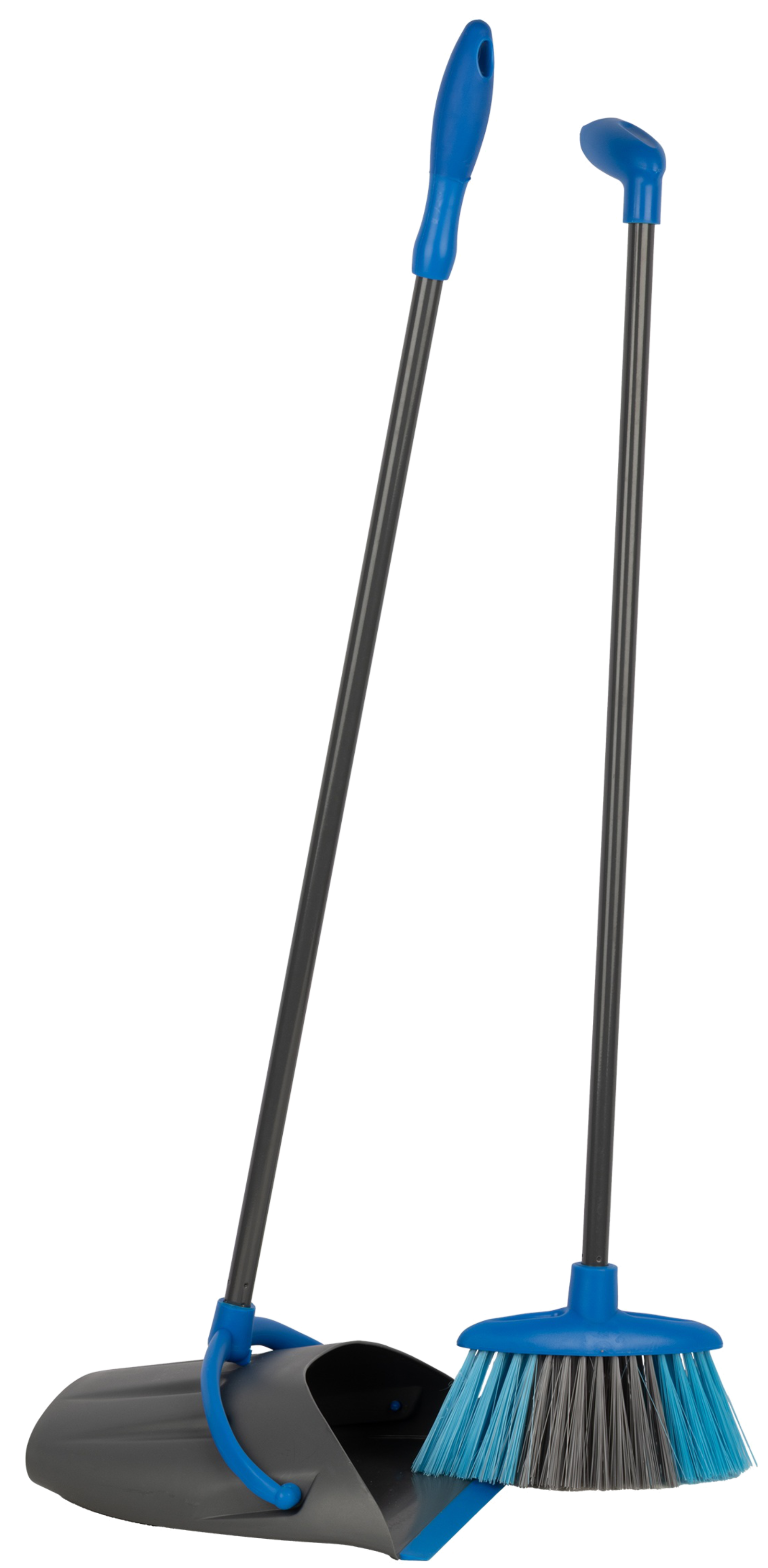 Dustpan and brush set with broom and shovel