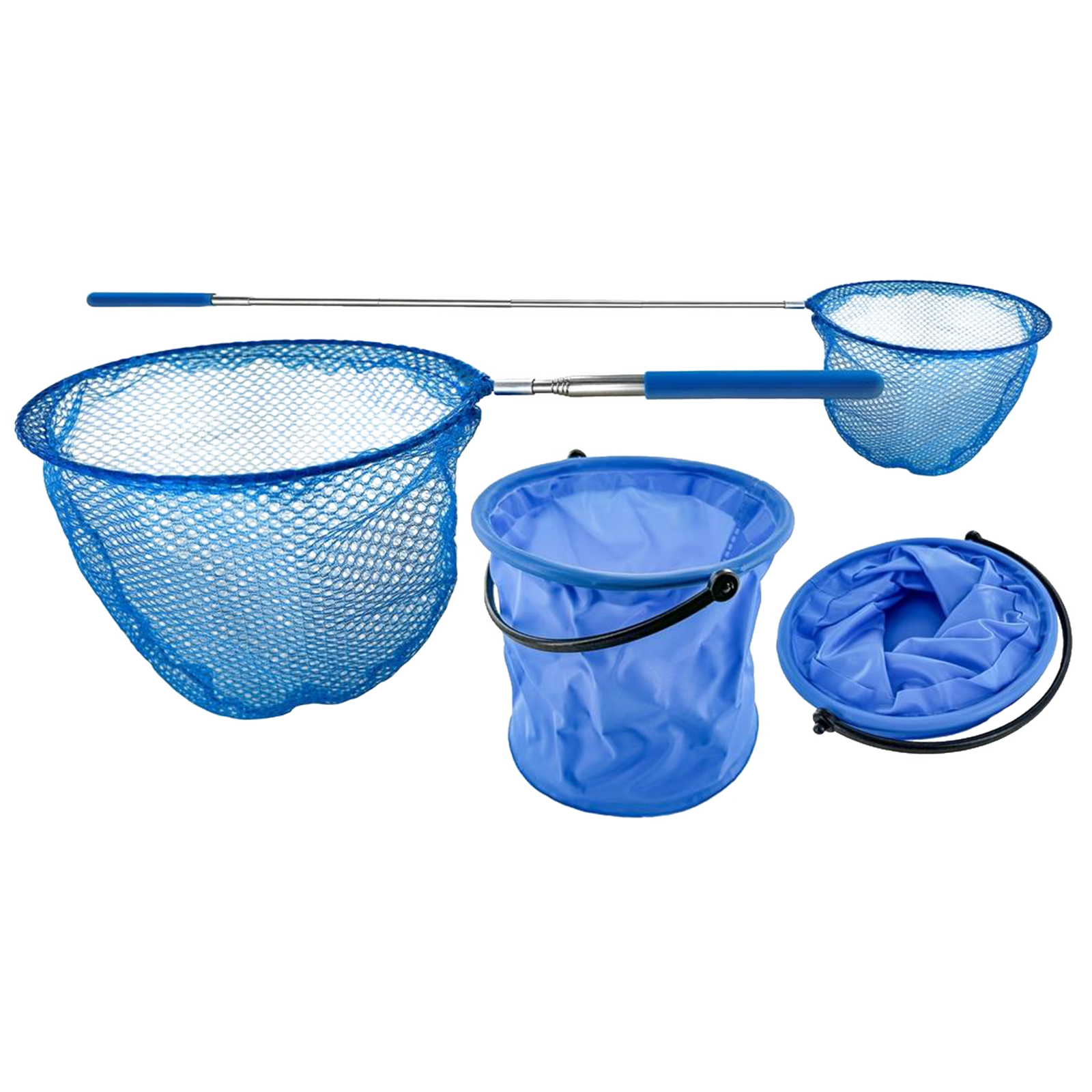 Kinder-Set Kescher und Falteimer blau