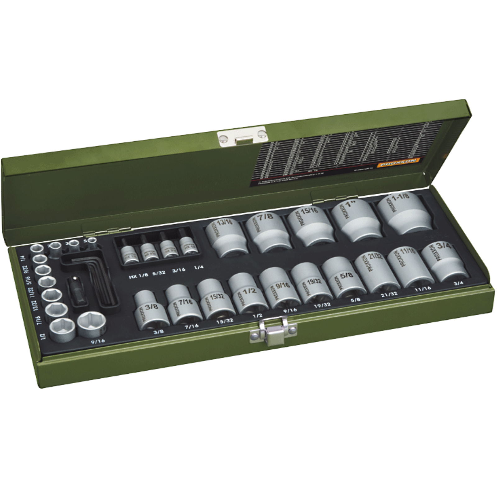 Stecknusskassette Zoll 36-tlg.