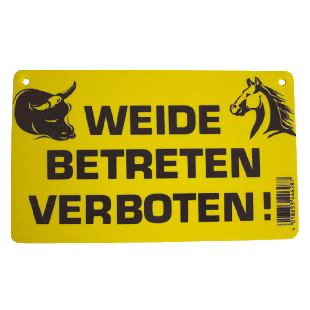 Schild Weide betreten verboten