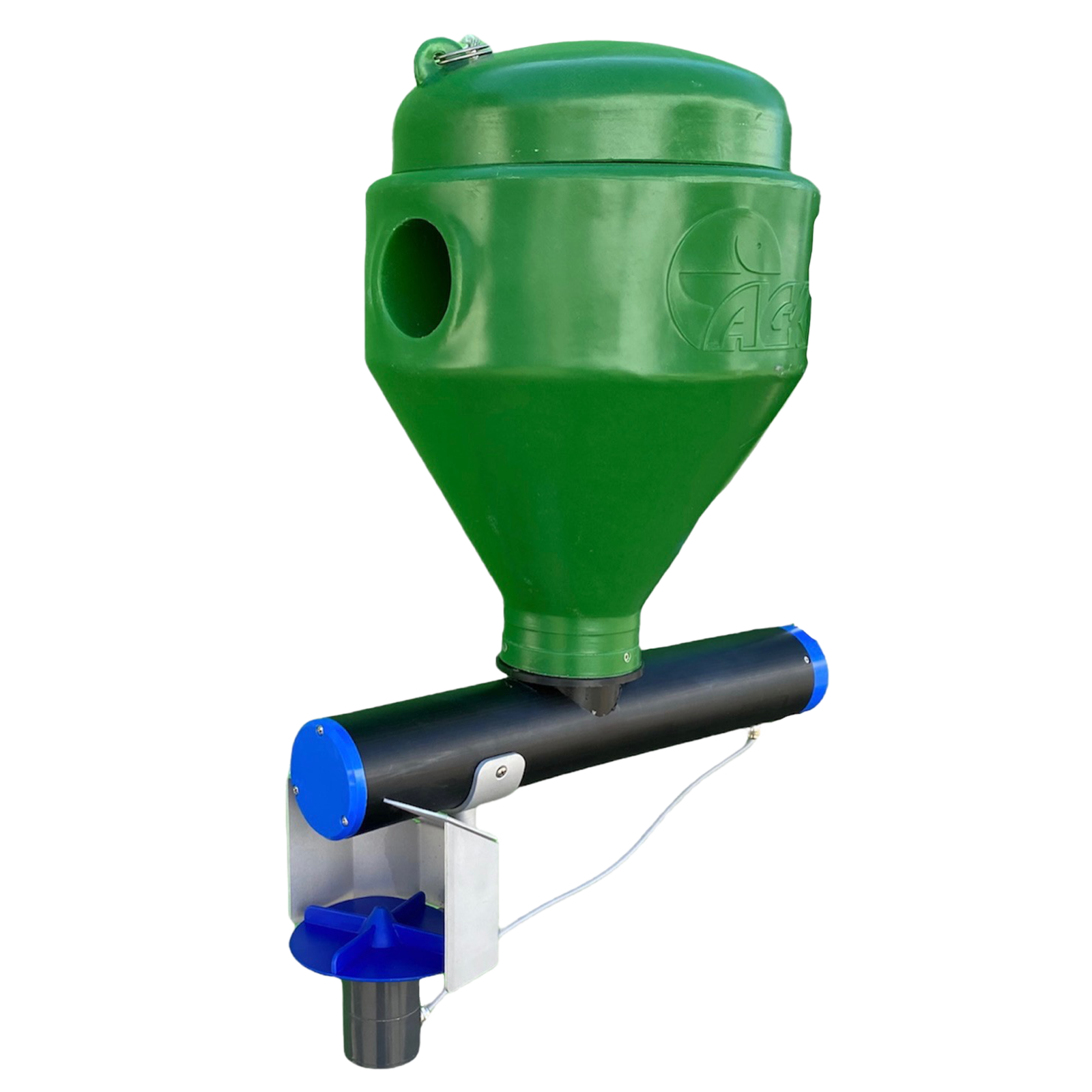 Fish food spreader with auger conveyor