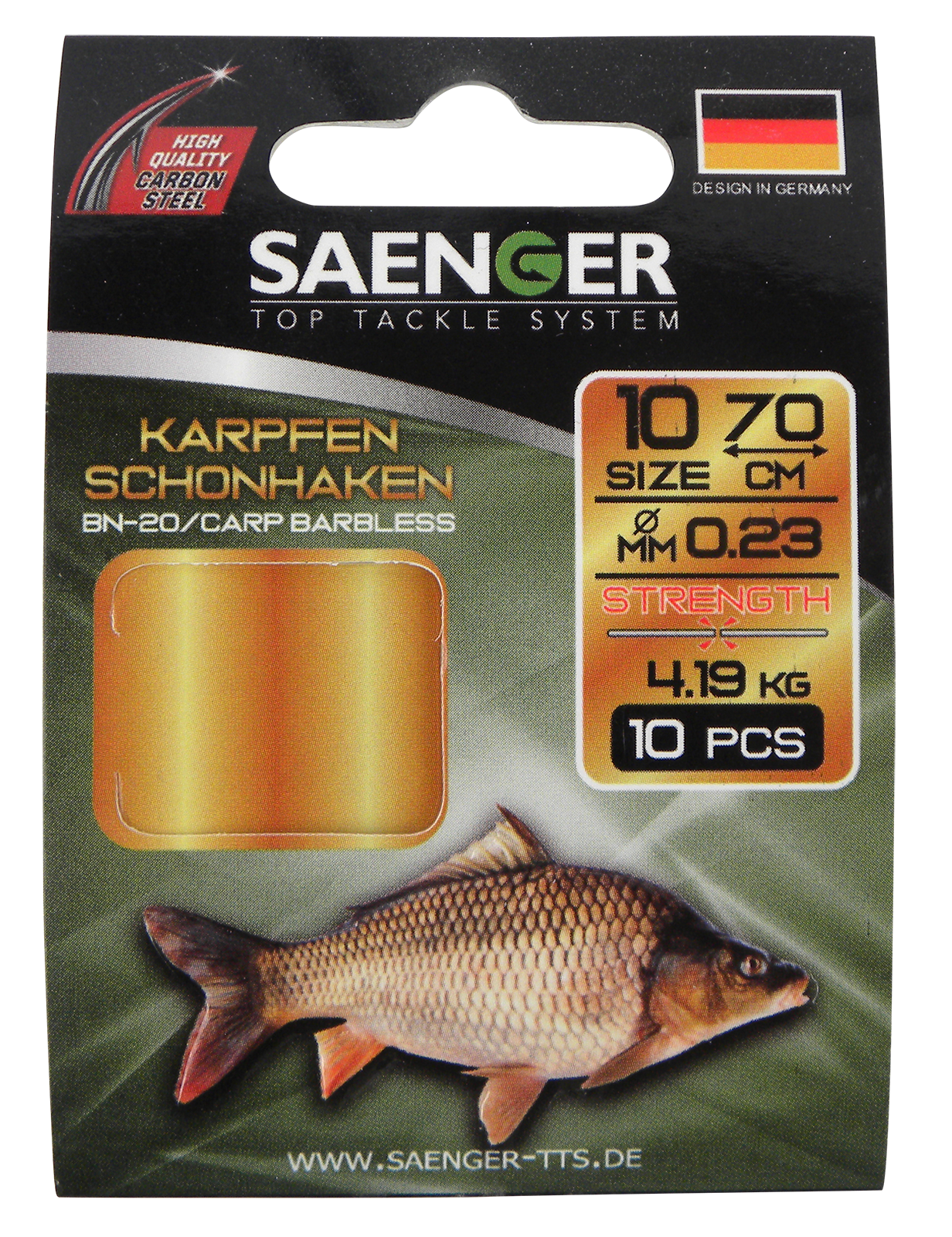 Karpfen-Schonhaken Gr. 10 0,18 mm
