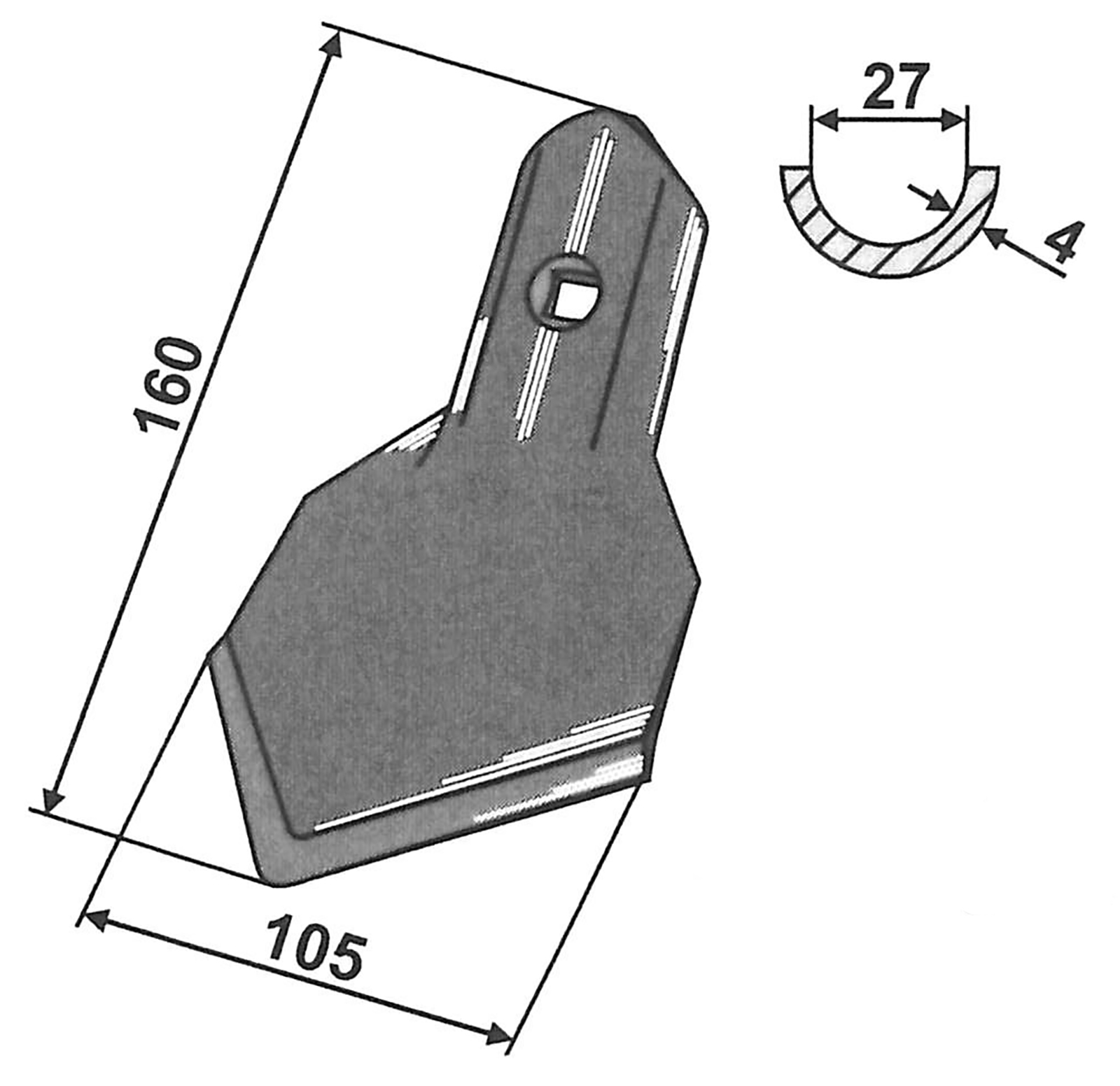 Gänsefußschar 105 mm