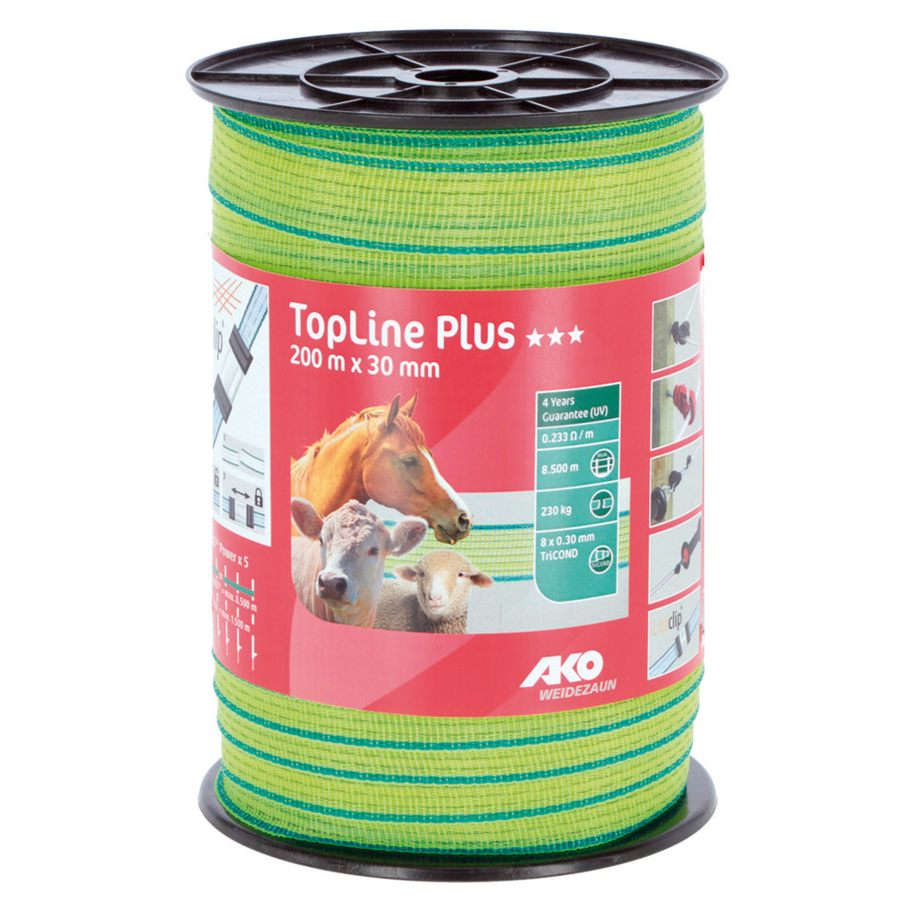 Weidezaunband TopLine neongelb/blau, 30 mm / 200 m