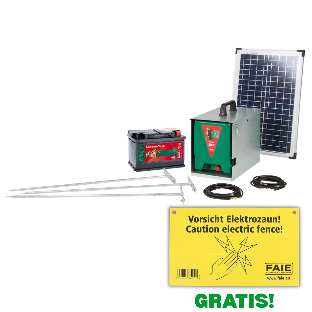 Weidezaungeräte-Solarset Savanne 3000