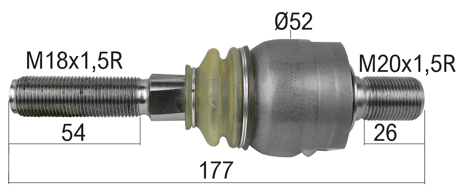 Axial joint M20x1.5R M18x1.5R