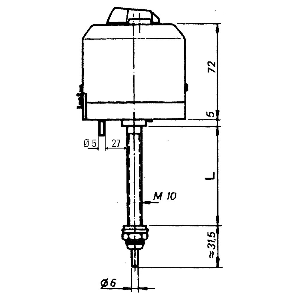 Wischermotor 12 V mit angebautem Schalter - ohne Parkstellung.