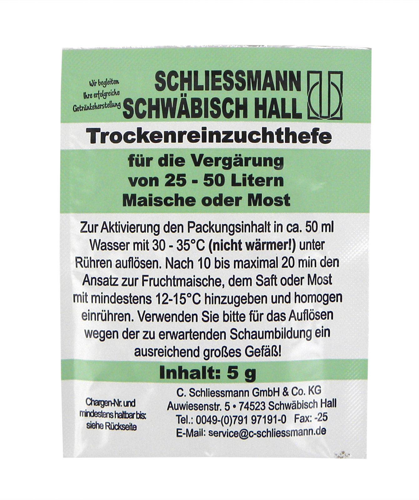 Trockenreinzuchthefe 5g