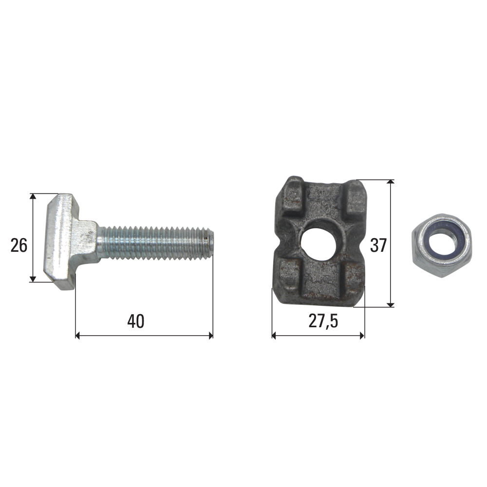 Steckschraubengarnitur M10x40 passend zu Kratzbodenkette 10x31, 10x35, 10x38, 11x31, 11x35