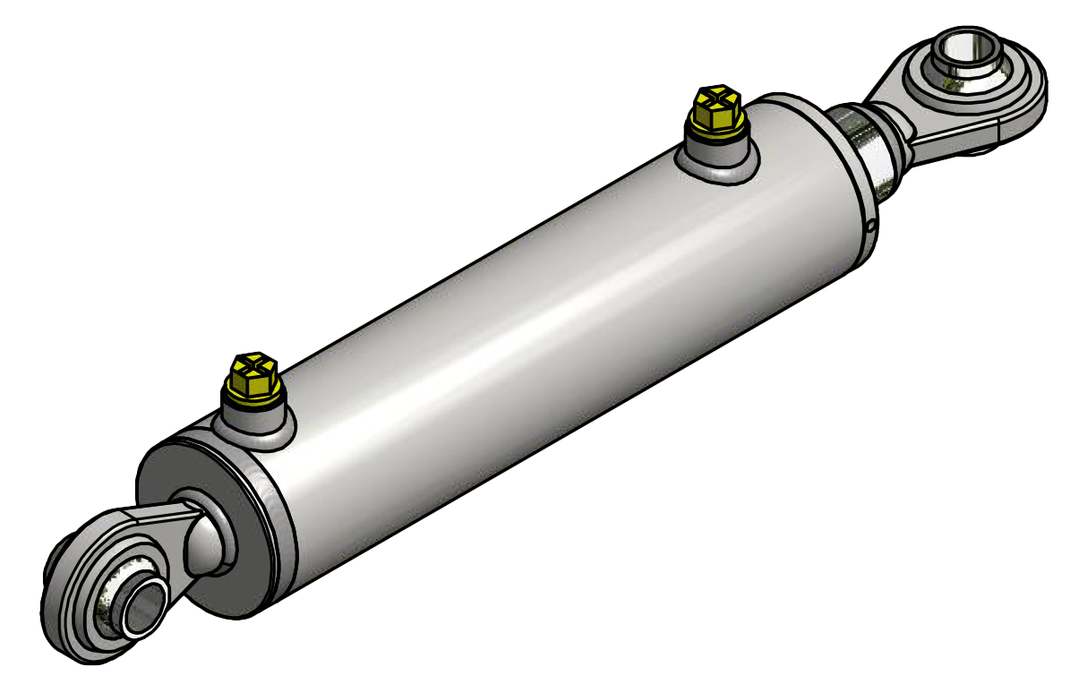 Hydraulikzylinder doppelwirkend 80/50/250mm mit Anschweißkugelaugen Ø 25,4mm
