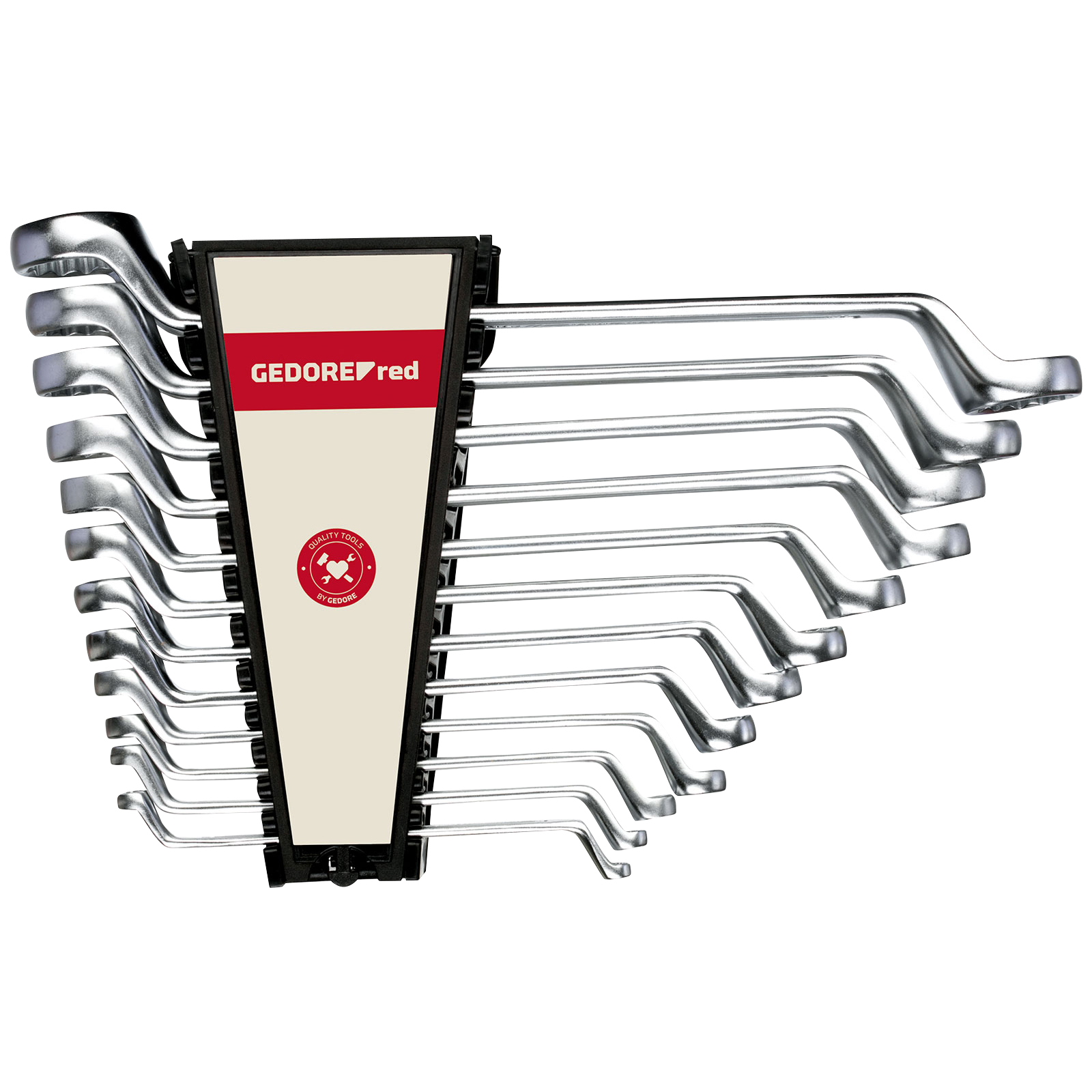 Metric double ring wrench set, 12 pieces.