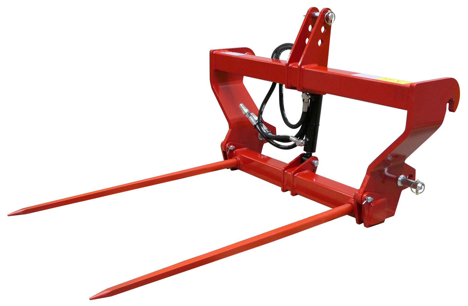 Hydraulically folding bale fork with three-point and EURO mounting