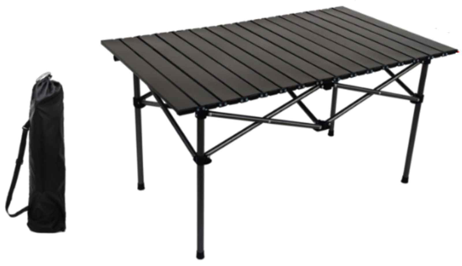 Table de camping pliante, noire