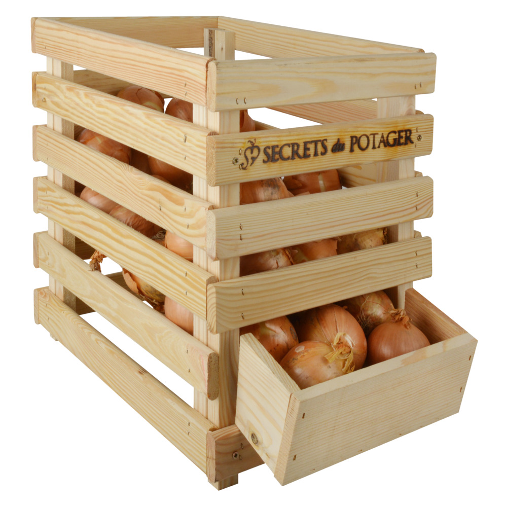Boîte à oignons en bois