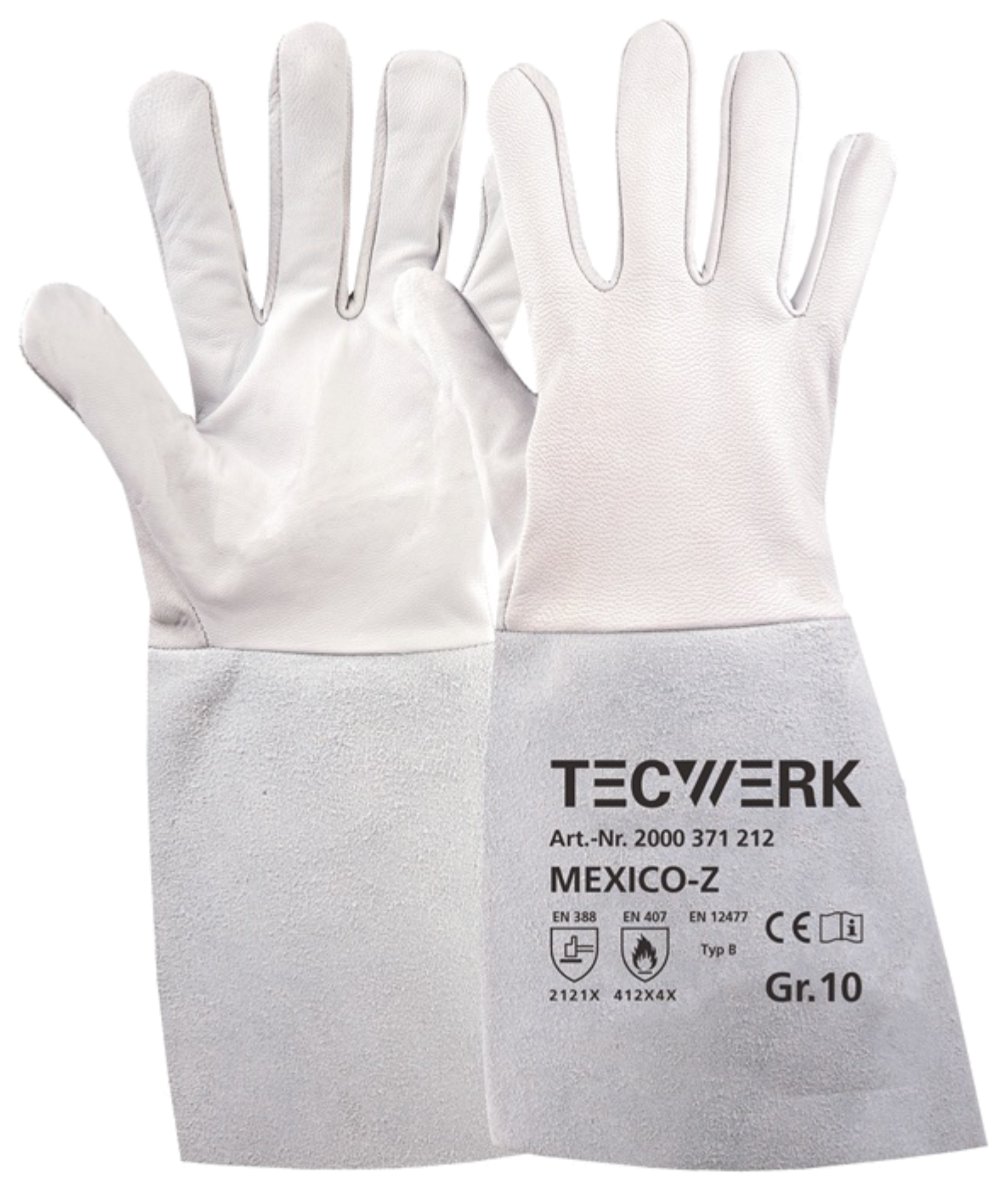 Gants de soudage Mexico Z taille 10 chèvre nappa/croûte de cuir gris EN 388 catégorie II