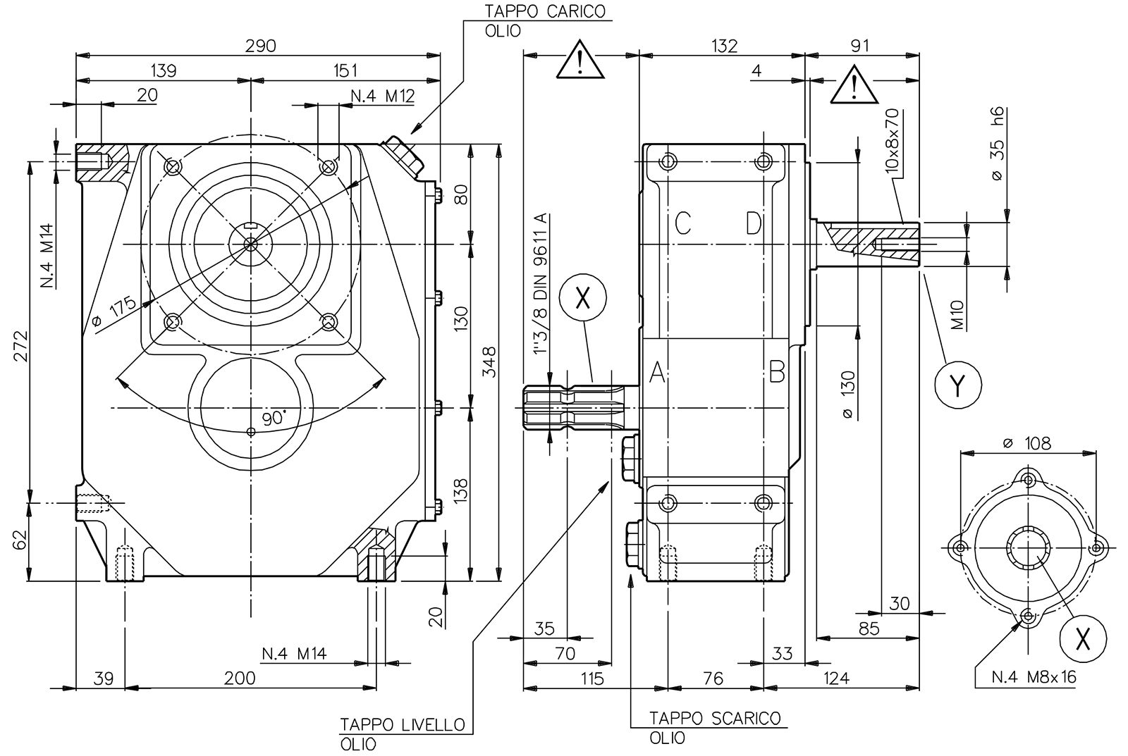 Stirnradgetriebe M10 1:3