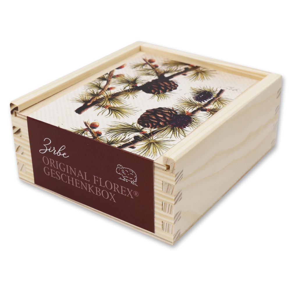 Geschenkbox Holz mit Motiv 'Zirbe'