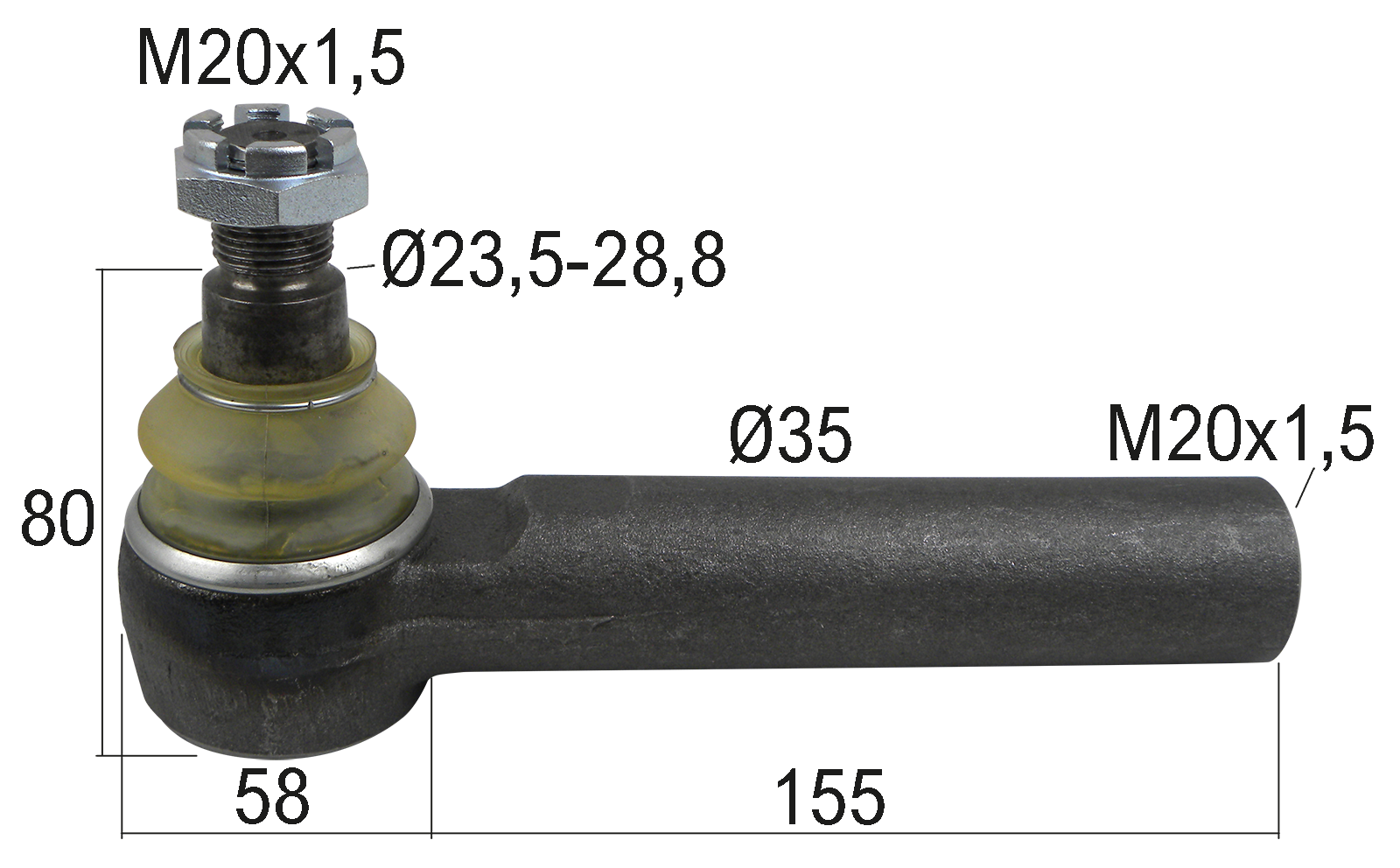 Rotule Case/Steyr M22x1,5