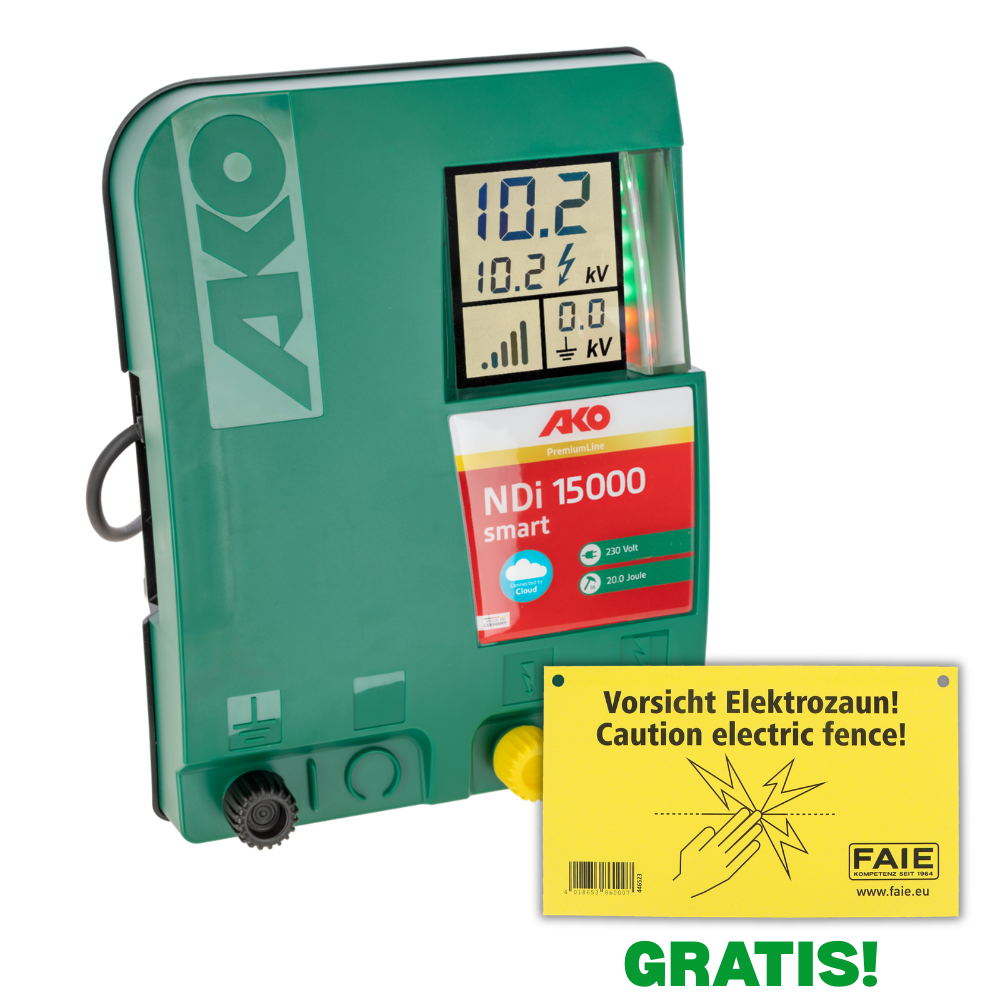 Electric fence energizer NDI 15000 Smart digital - 230V