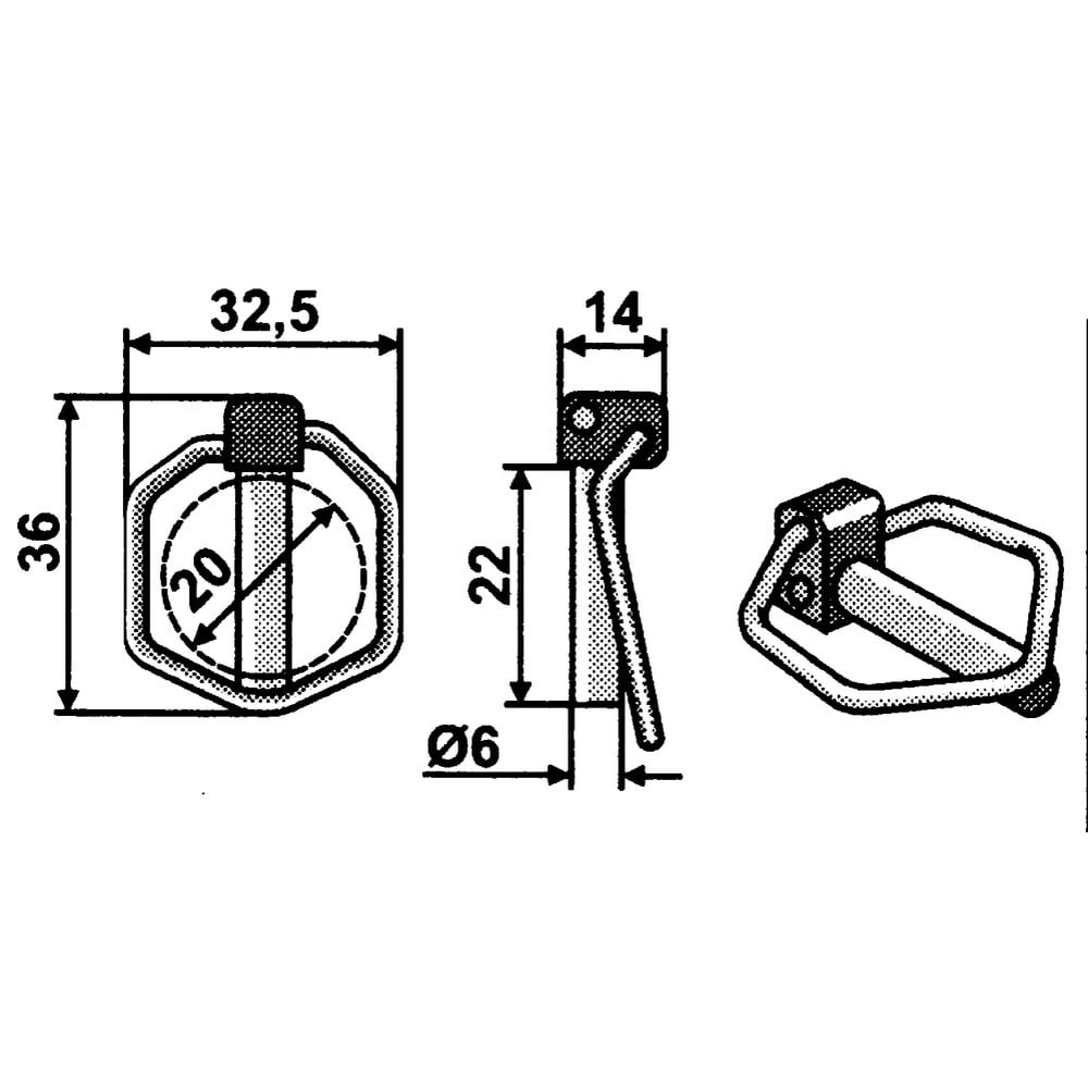 Folding split pin DG086