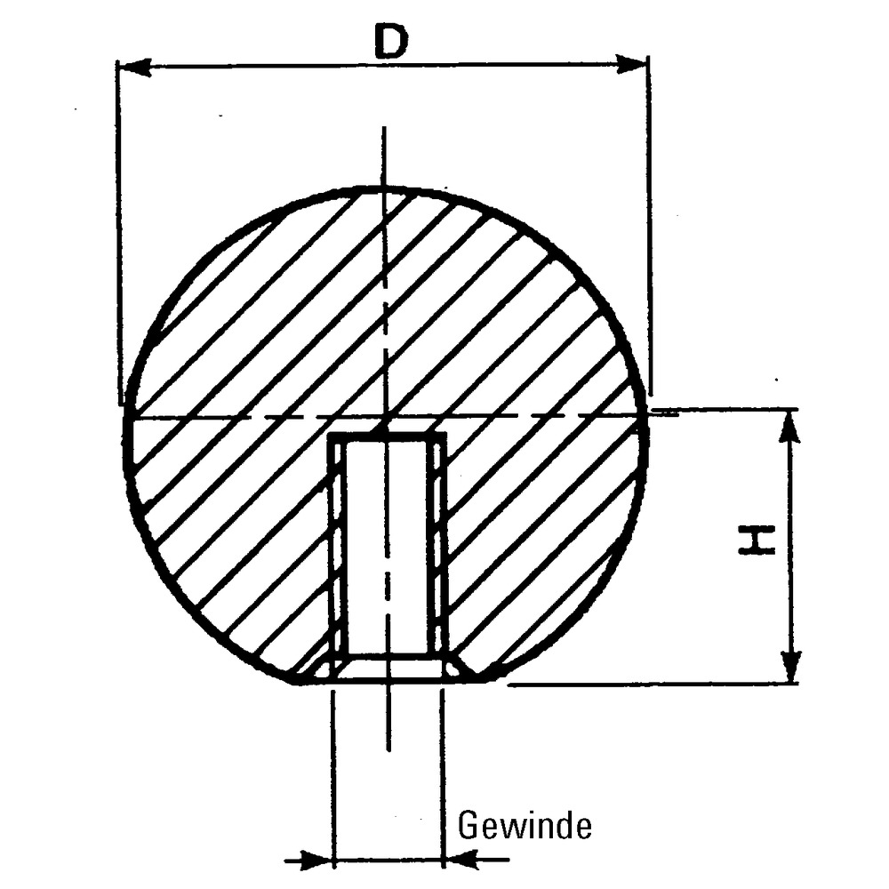 Kugelgriff mit Innengewinde