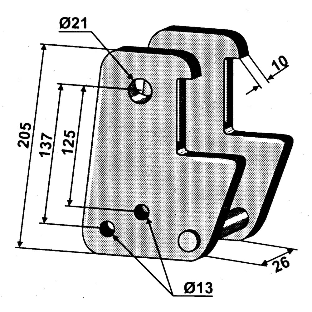 Halter für Schwergrubberzinken
