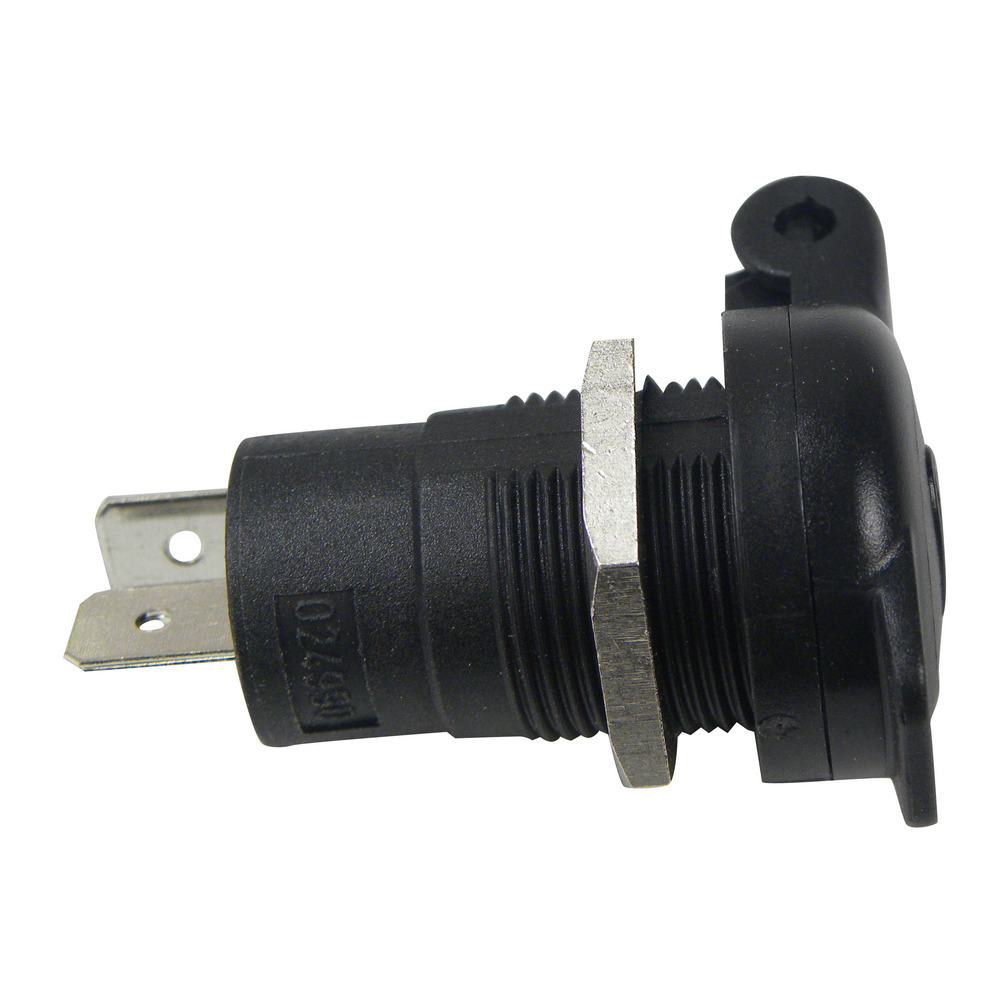Einbausteckdose 12 V mit Deckel - Alu