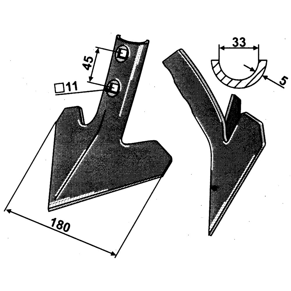 Soc pied-de-cygne 180x5 mm