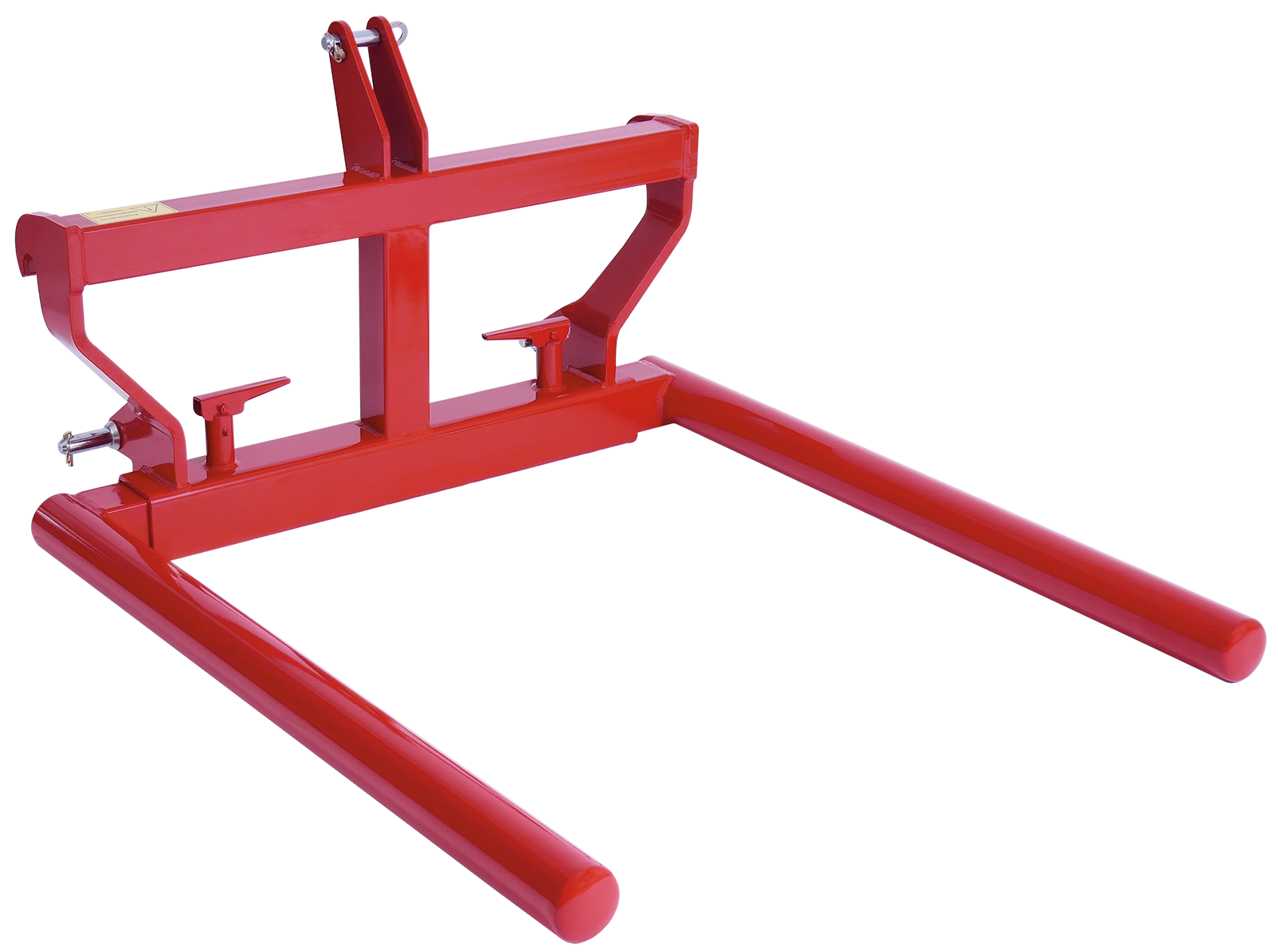 Bale fork adjustable with support tubes