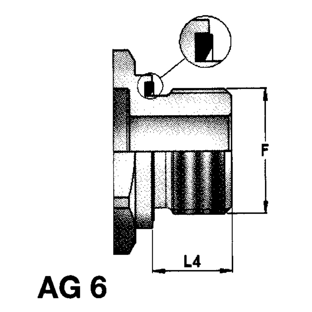 Kupplungsmuffe Push-Pull mit Einschraubgewinde M22x1,5 flachdichtend