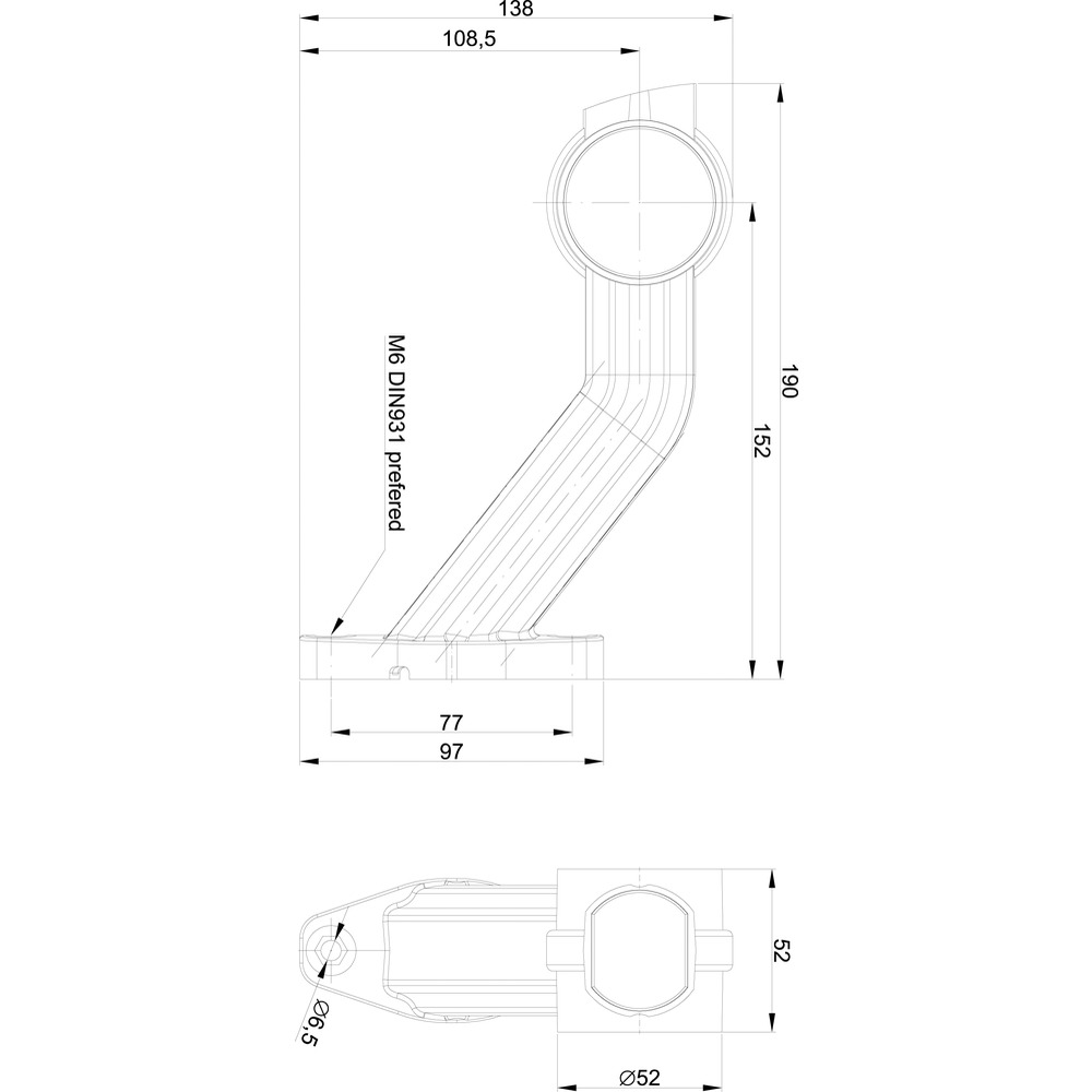 LED Begrenzungsleuchte Gummiarm gewinkelt