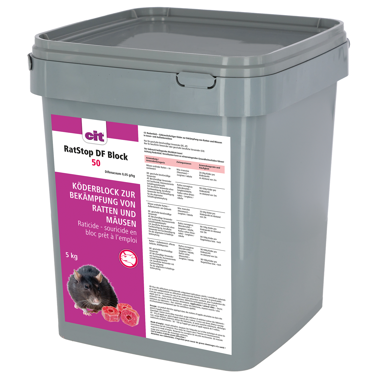 Rat bait RatStop DF Block 50 5 kg*