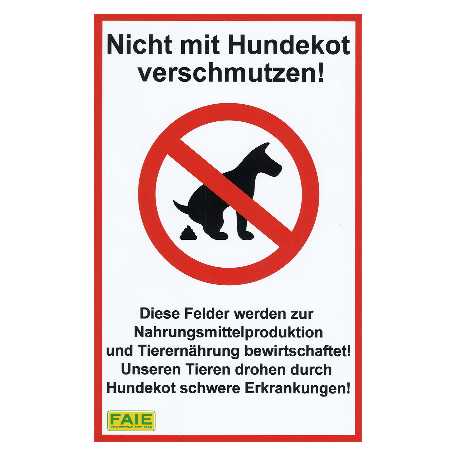 Cartello Non inquinare con escrementi di cane!""