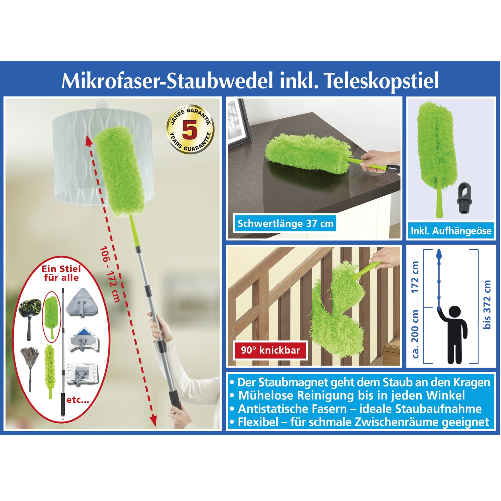 Staubwedel mit Teleskopstiel