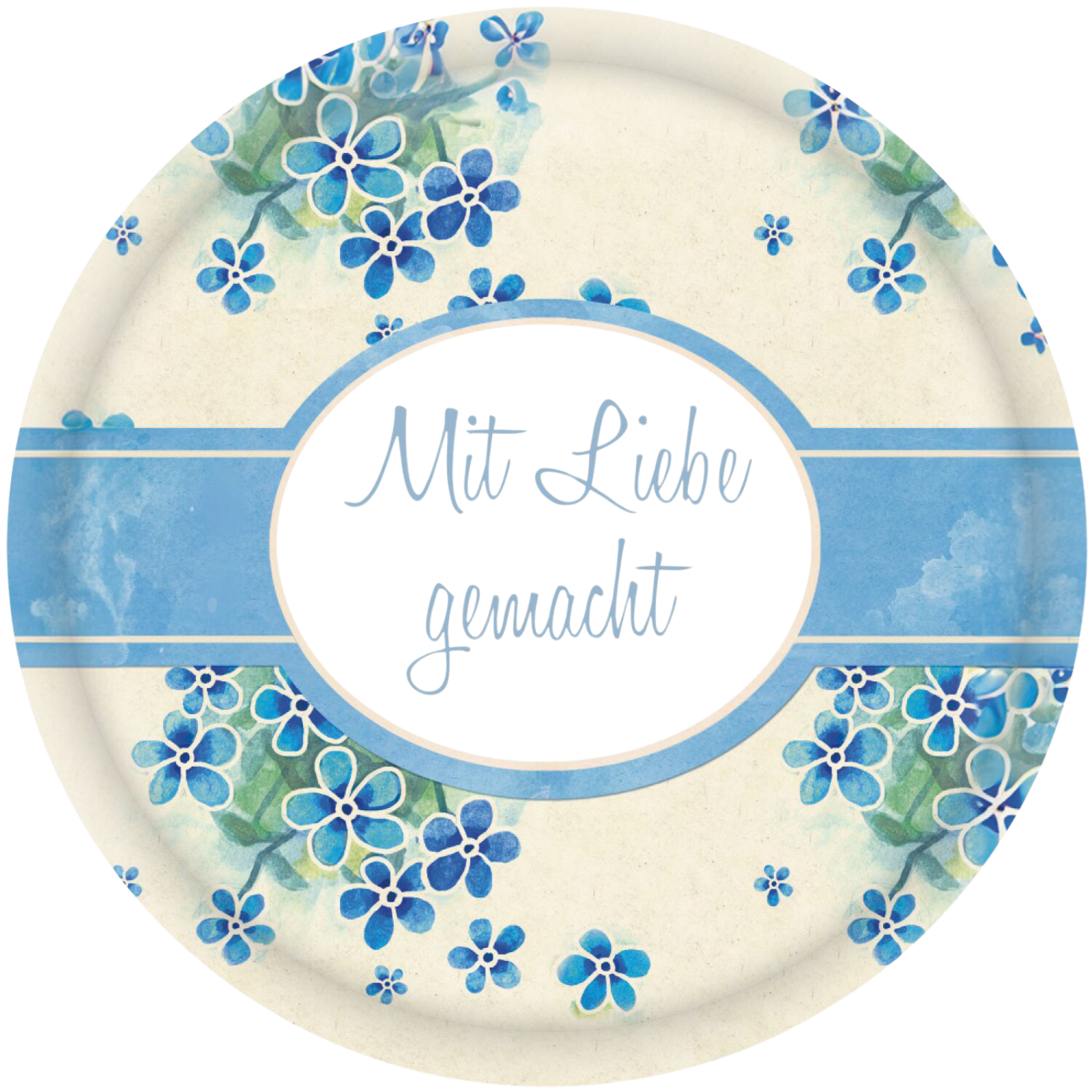 Replacement lid 10 pcs. made with love blue