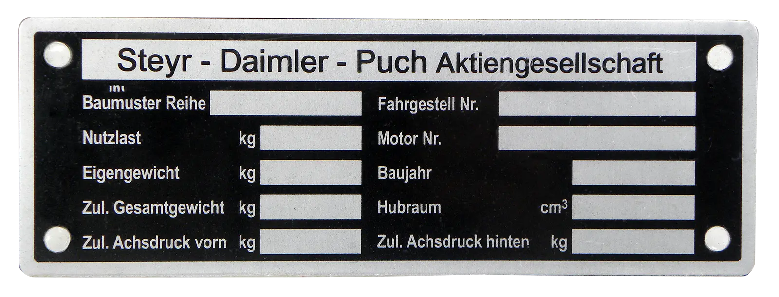 Typenschild zu Steyr