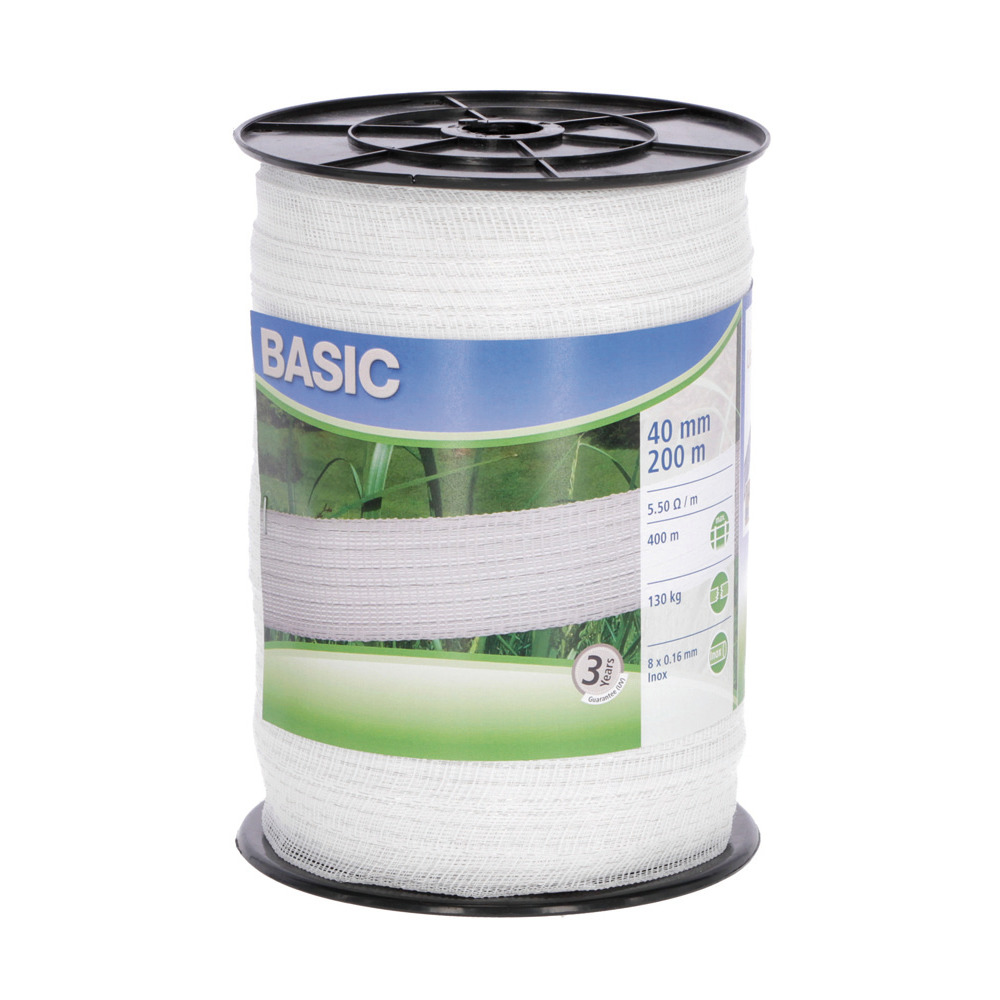 Weidezaunband Basic weiß, 40 mm / 200 m-FA100763