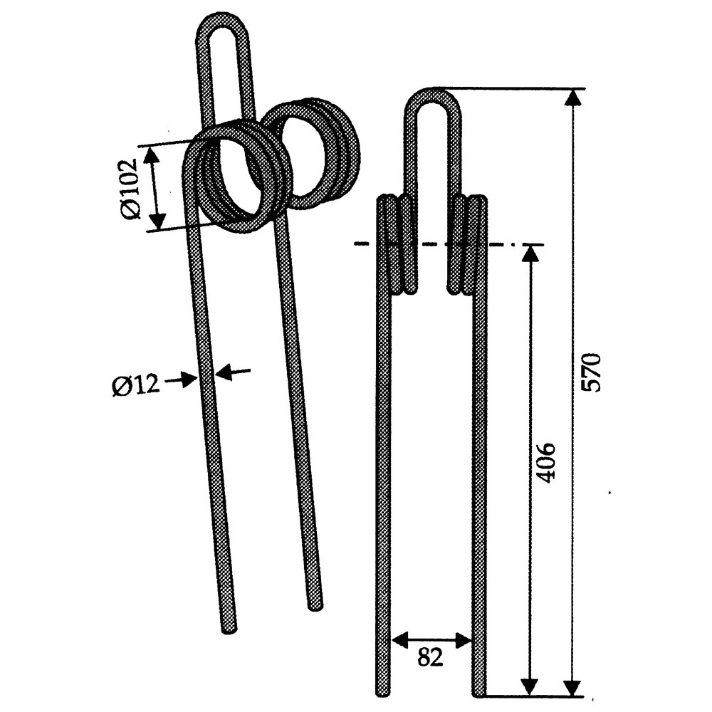 Zustreifzinke doppelt für Schwergrubber