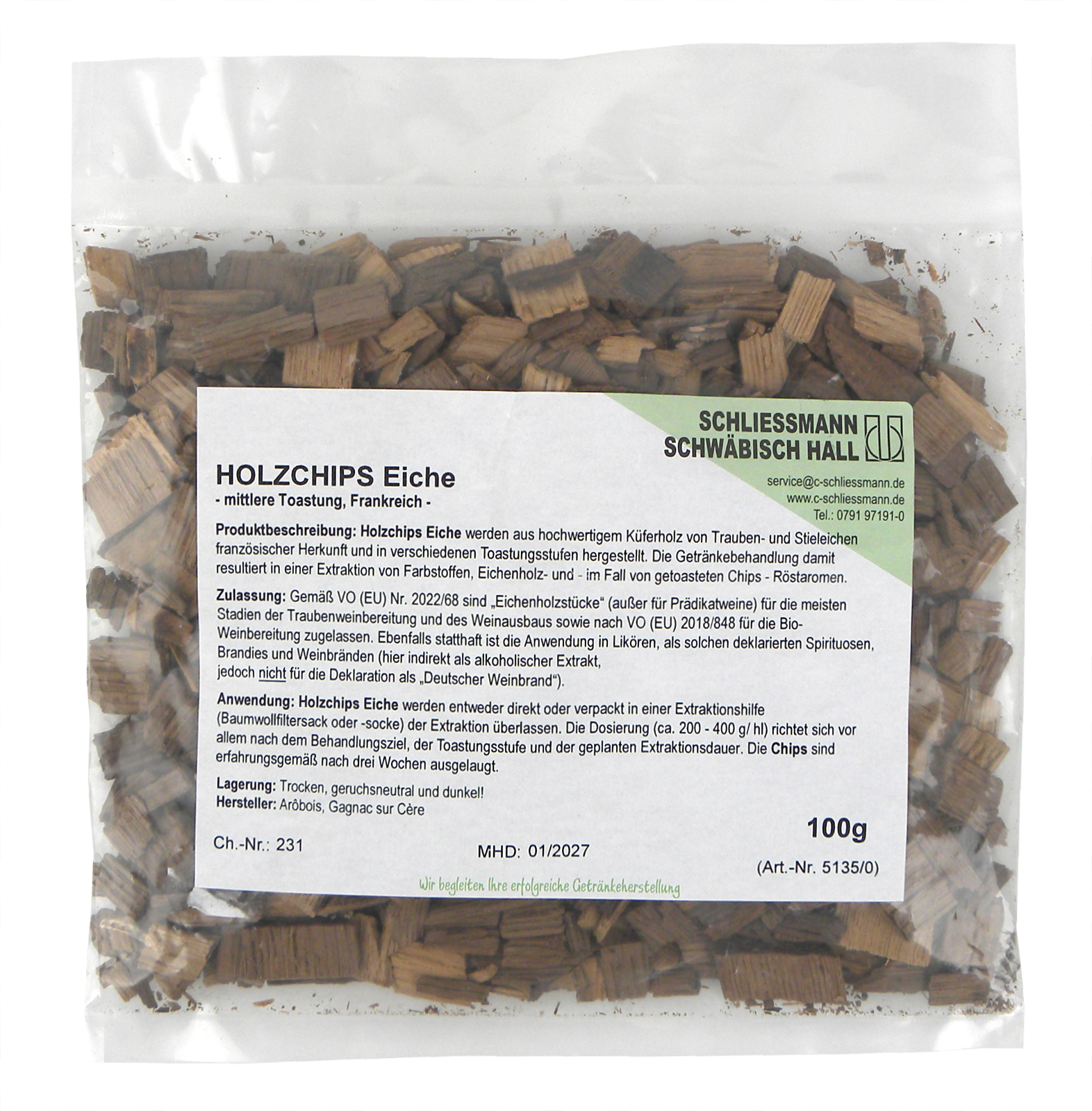 Holzchips Eiche 100g