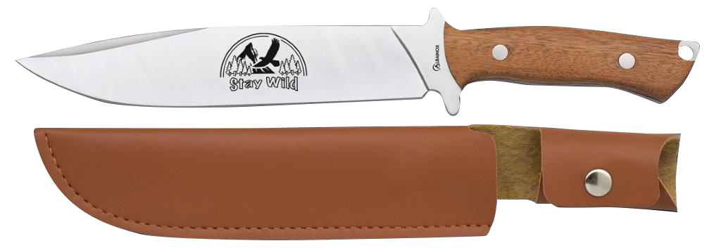 Stay Wild Jagdmesser mit Holzgriff und 19,5 cm Klinge von ALBAINOX